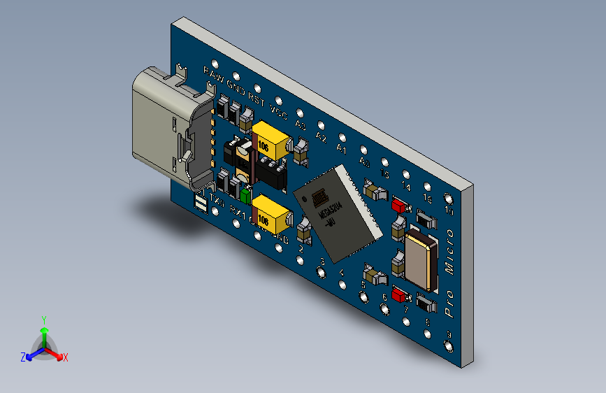 Arduino Pro开发板带Micro USB TypeC连接器