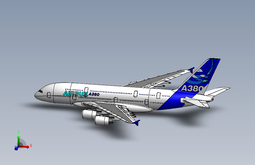 F 空客A380飞机模型 机械设计图纸资料 3D模型 