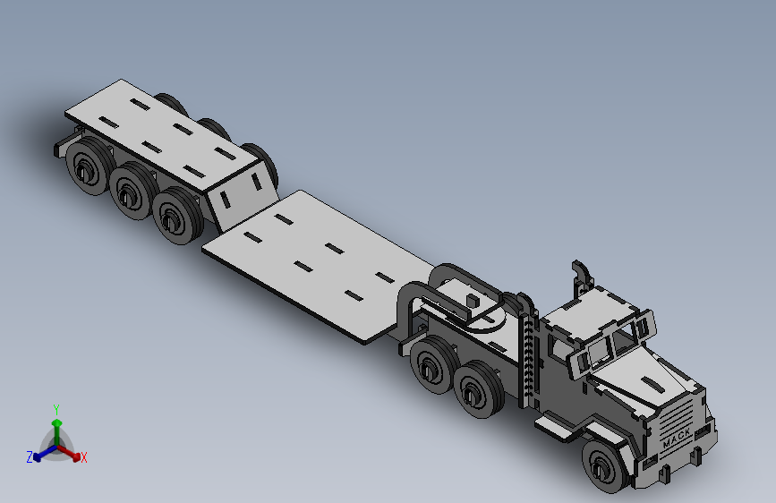 激光切割半挂货车二CAD-SolidWorks-step格式