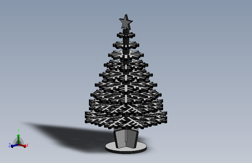 激光下料拼图圣诞树SOLIDWORKS 2017和x_t格式