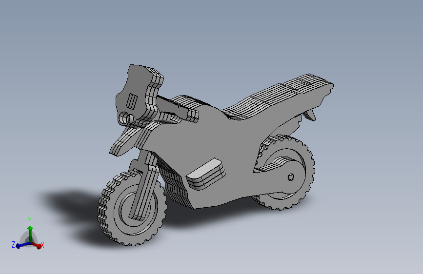 激光下料拼图摩托车AutoCAD, Parasolid, SOLIDWORKS 2016