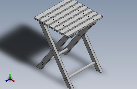 折叠桌子CAD-SolidWorks-step格式