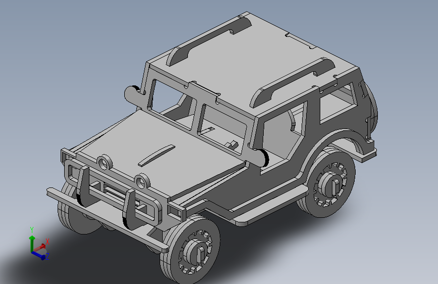 激光下料拼图汽车Parasolid, SOLIDWORKS 2016, STEP _ IGES