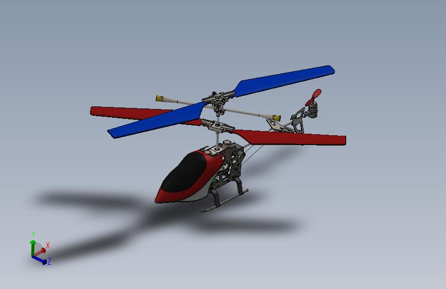 航模遥控直升飞机模型三维设计图纸 solidworks建模 (1)