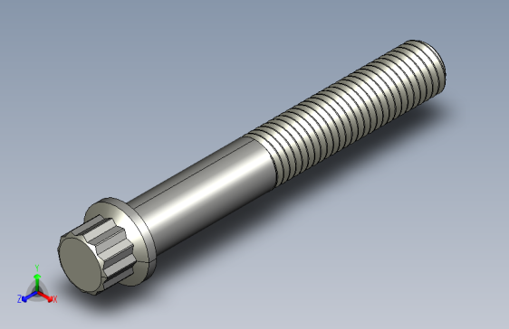 1_4in-28法兰头螺钉-1-4in-28 1.75long 12-point screws.STEP