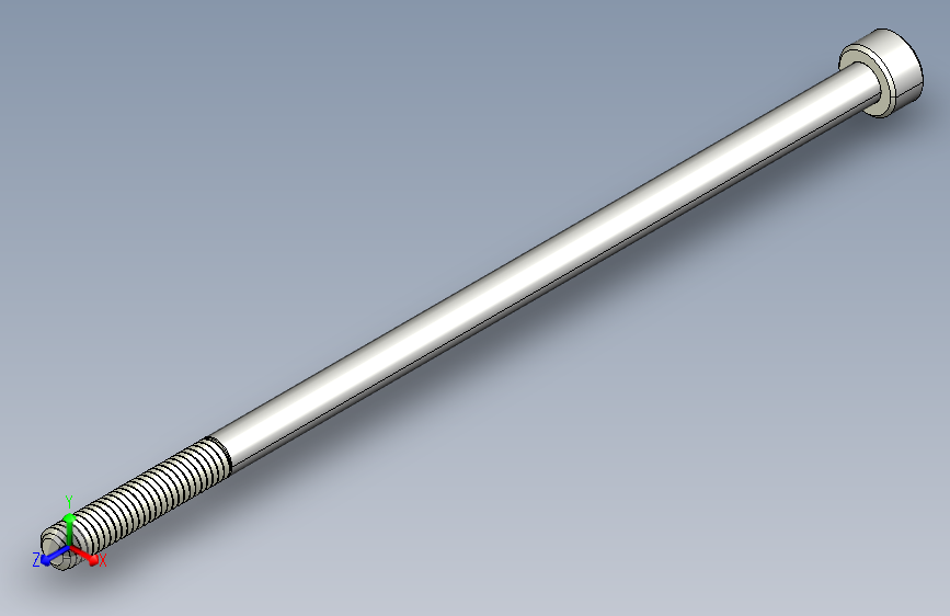 M4 x 0.7mm Thread 100mm LONG SOCKET HEAD CAP SCREW.IGS
