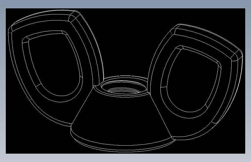 WING NUT 0.25in-20 Thread size 9-16in Base Diameter.DWG