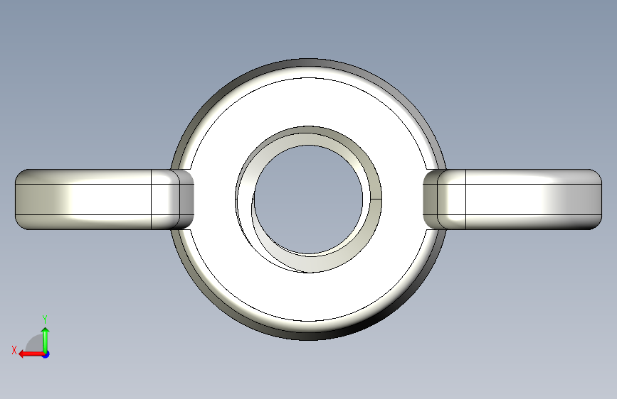 WING NUT 0.25in-20 Thread size 31-64in Base Diameter.IGS 背面视图