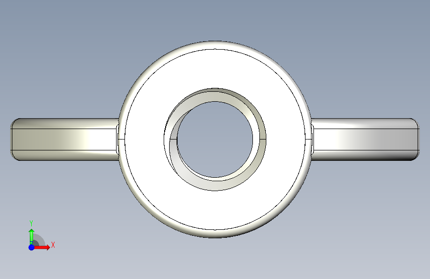 WING NUT 0.25in-20 Thread size 31-64in Base Diameter.IGS 正面视图