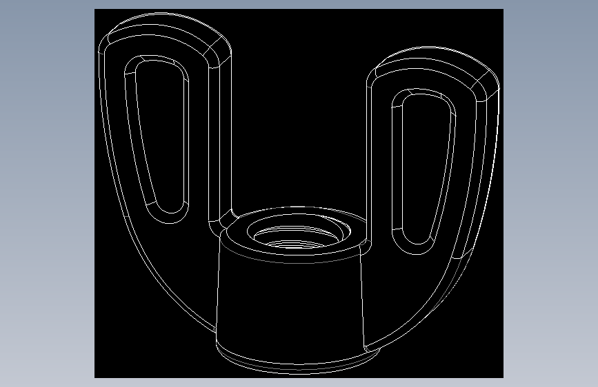 WING NUT 5-16in-18 Thread size 1-2in Base Diameter.DWG