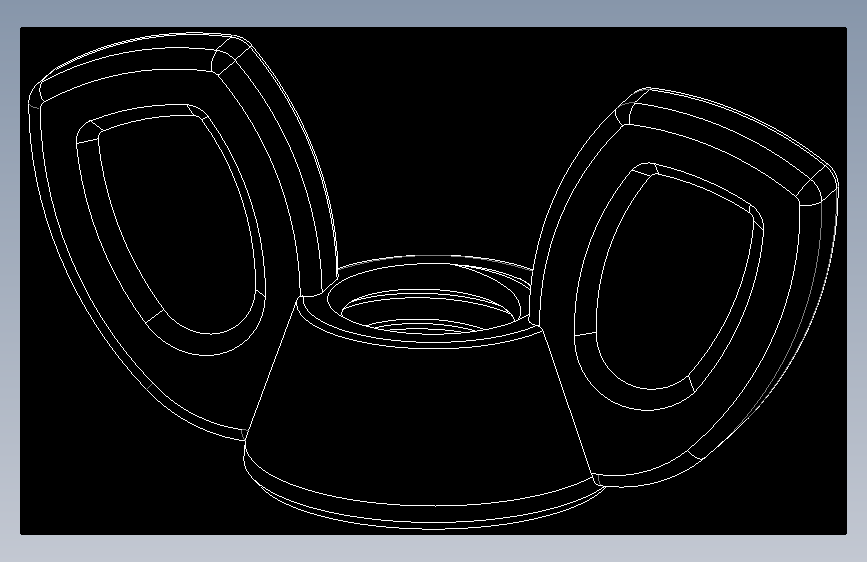 WING NUT 5-16in-18 Thread size 9-16in Base Diameter.DWG