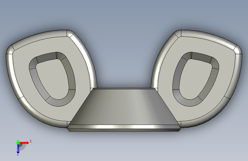 WING NUT 10-24 Thread size 27-64in Base Diameter.STEP 俯视图