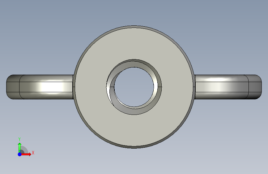 WING NUT 10-24 Thread size 27-64in Base Diameter.STEP 正面视图