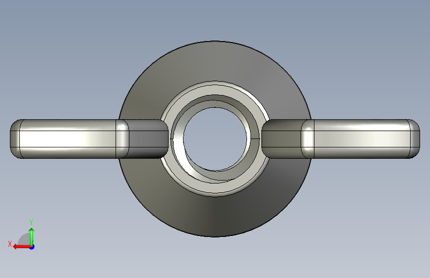 WING NUT 10-24 Thread size 27-64in Base Diameter.STEP 背面视图