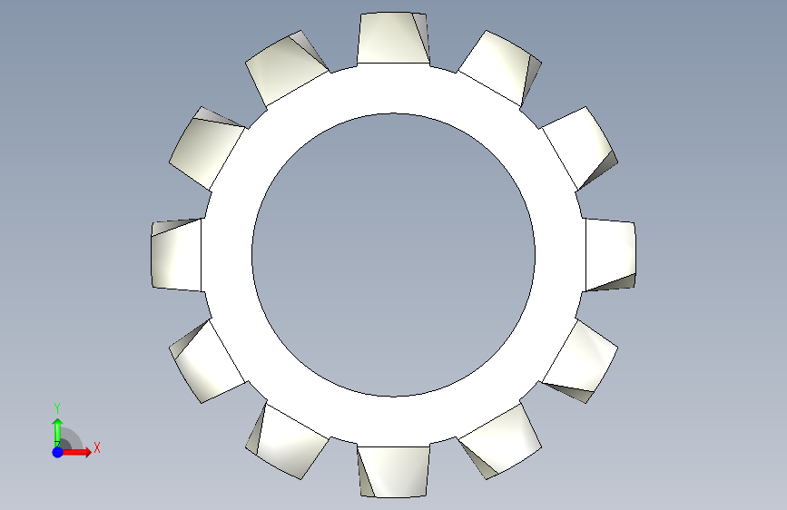垫圈 外牙锁 公制-EXTERNAL TOOTH LOCK WASHER for M10 SCREW.x_t 正面视图