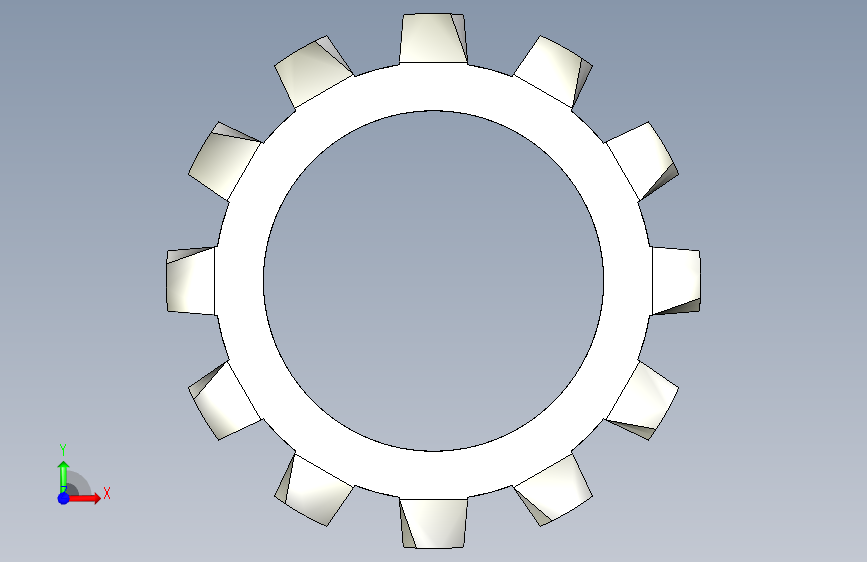 垫圈 外牙锁 公制-EXTERNAL TOOTH LOCK WASHER for M20 SCREW.IGS 正面视图