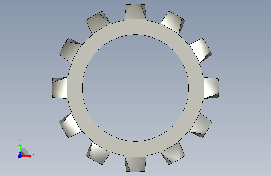 垫圈 外牙锁 公制-EXTERNAL TOOTH LOCK WASHER for M20 SCREW.STEP 正面视图
