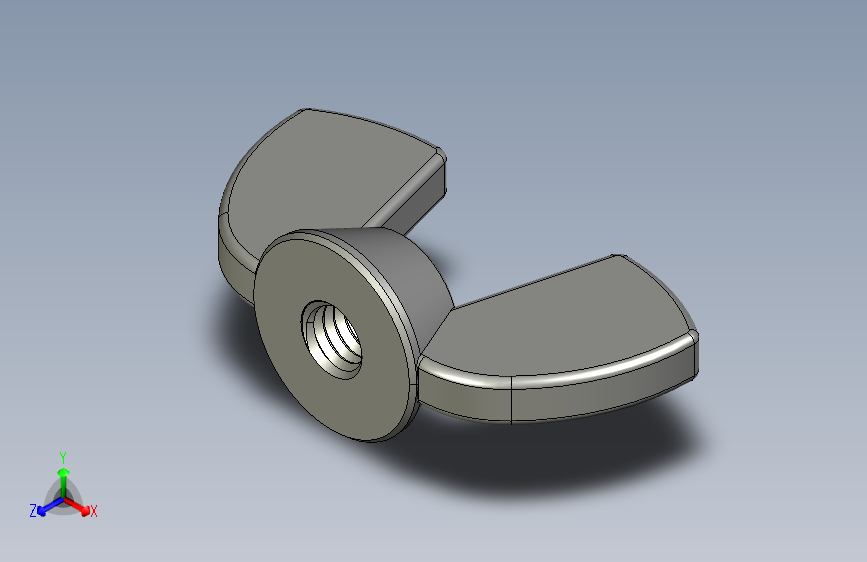 蝶形螺母-WING NUT M3 x 05mm Thread.STEP