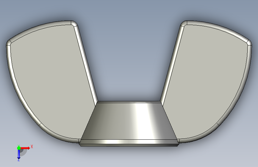蝶形螺母-WING NUT M3 x 05mm Thread.STEP 俯视图