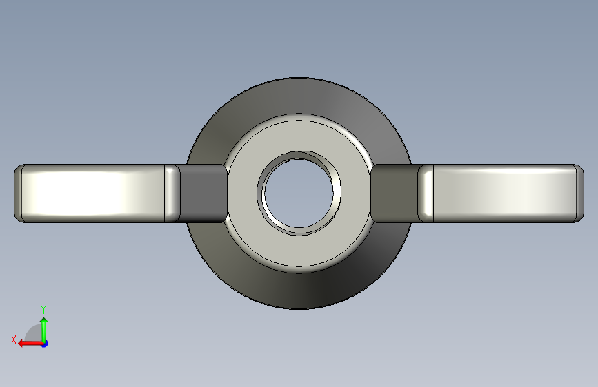 蝶形螺母-WING NUT M3 x 05mm Thread.STEP 背面视图