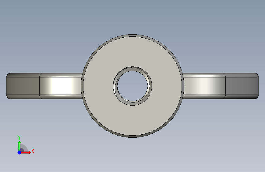 蝶形螺母-WING NUT M3 x 05mm Thread.STEP 正面视图