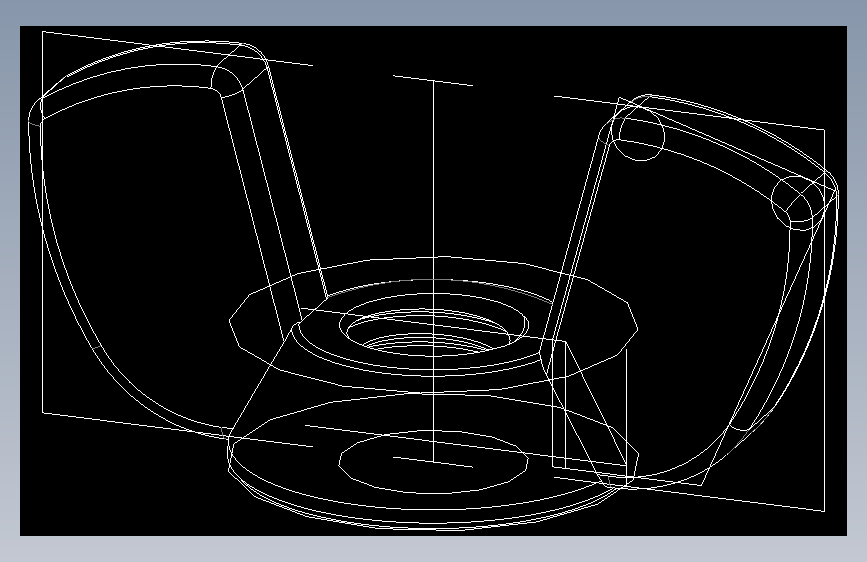 蝶形螺母-WING NUT M6 x 1mm Thread.DWG