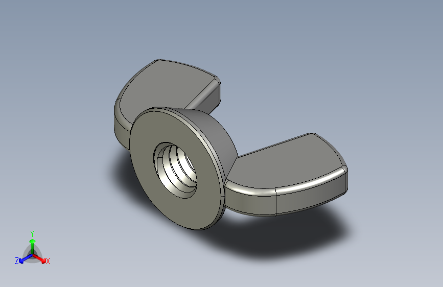 蝶形螺母-WING NUT M6 x 1mm Thread.STEP