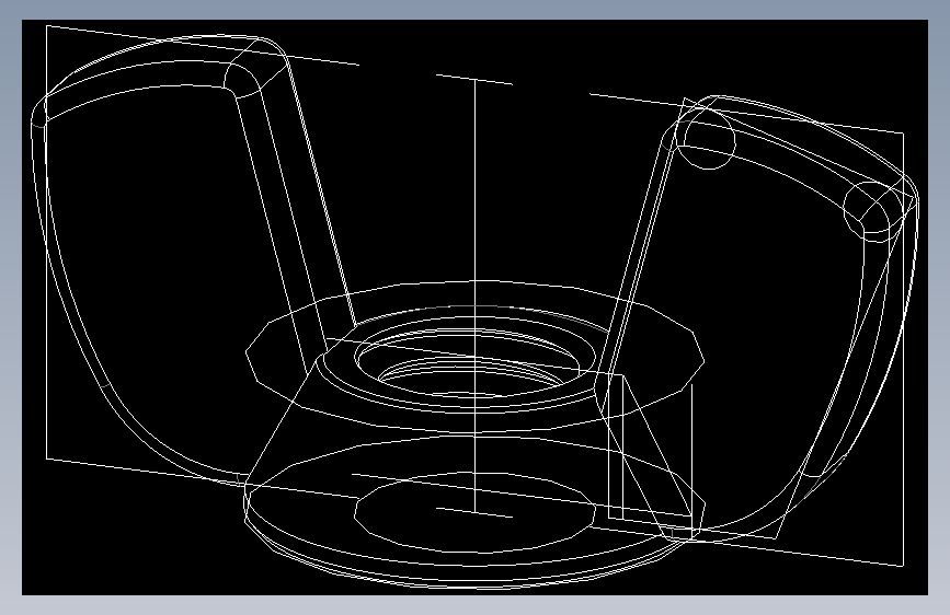 蝶形螺母-WING NUT M8 x 1.25mm Thread.DWG