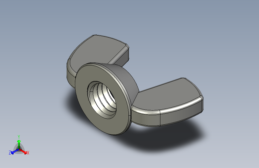 蝶形螺母-WING NUT M8 x 1.25mm Thread.STEP