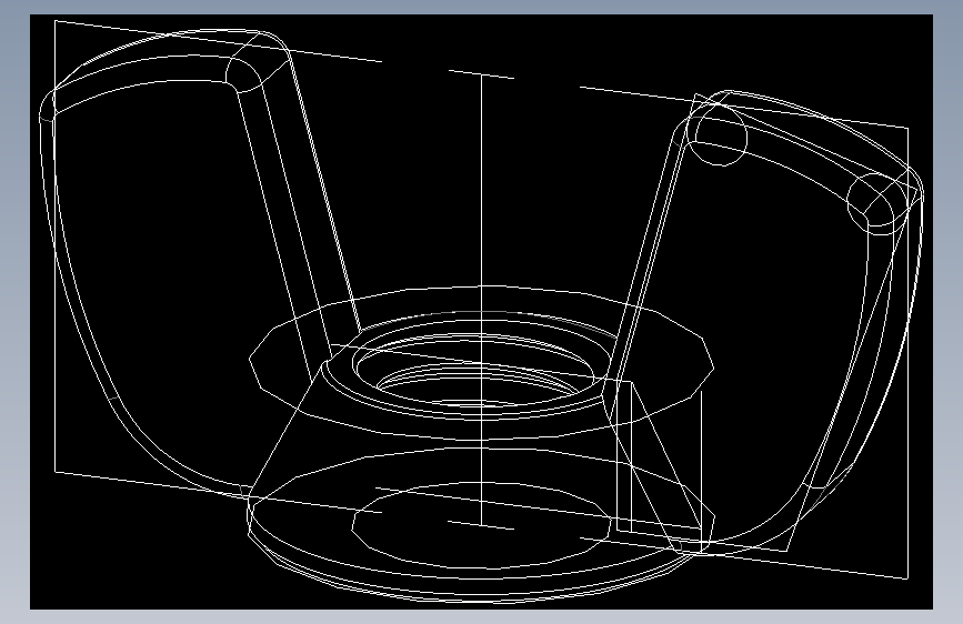 蝶形螺母-WING NUT M10 x 1.5mm Thread.DWG