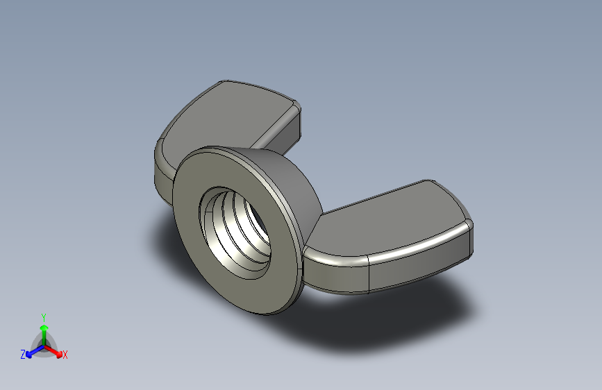 蝶形螺母-WING NUT M10 x 1.5mm Thread.STEP