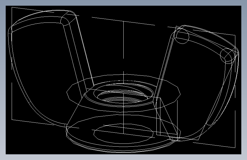 蝶形螺母-WING NUT M12 x 1.75mm Thread.DWG