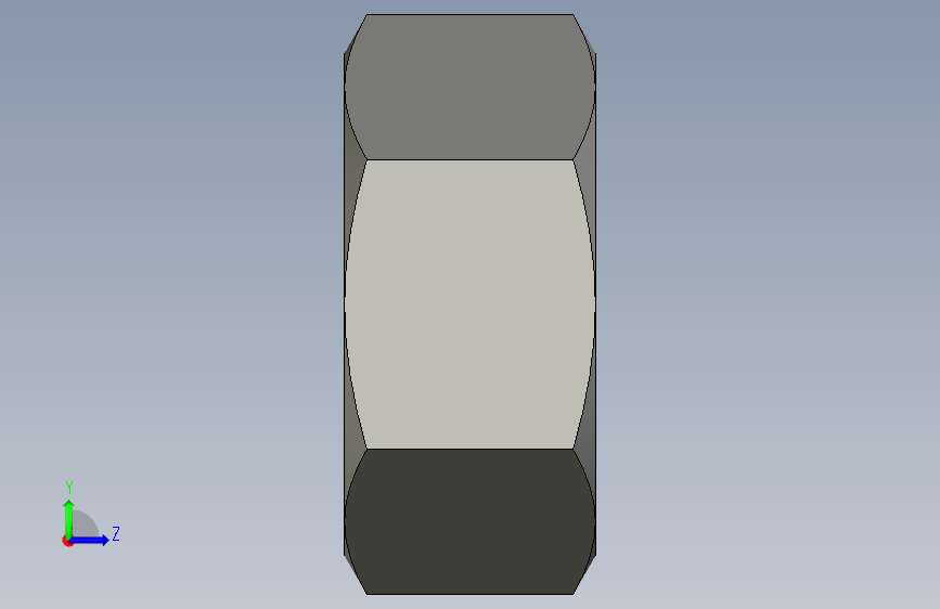 公制六角螺母-Metric Hex Nuts M6 x 1mm Thread 左侧视图