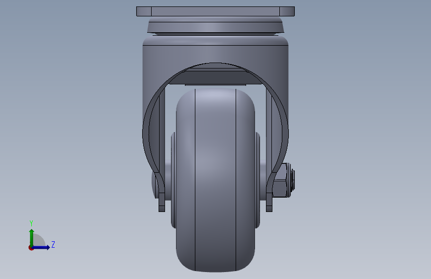 标准脚轮-WH-5023H-76 3in SWIVEL BRAKE PLATE MOUNTING H=108 45x75mm pitch 左侧视图