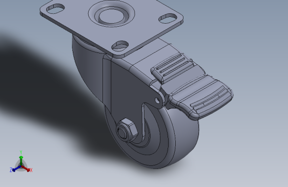 标准脚轮-WH-36225H-76 2.5in SWIVEL BRAKE PLATE MOUNTING H=89( 55.5x44.2mm pitch)