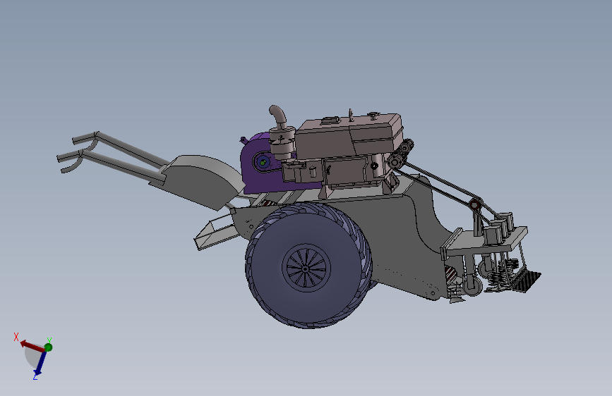大蒜收获机creo6.0可编辑+cad
