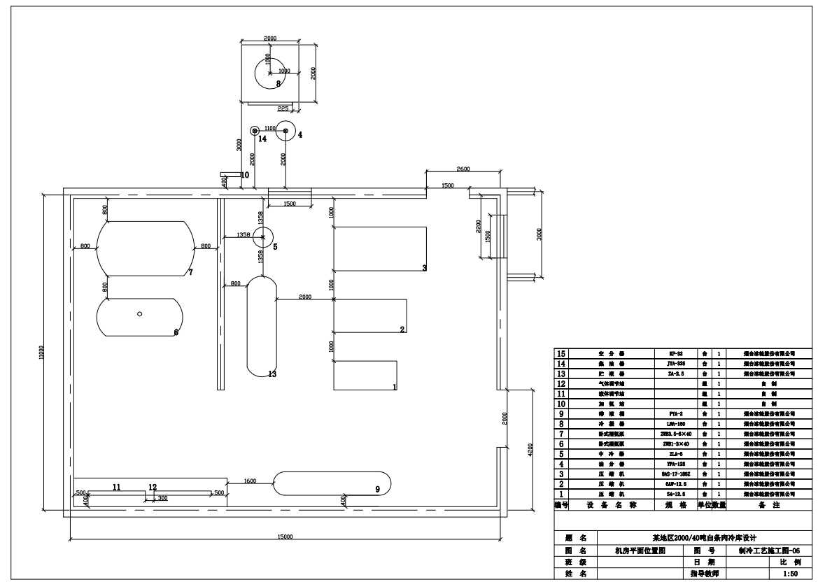 E1321-某地区200040吨白条肉冷库工程设计CAD+说明书