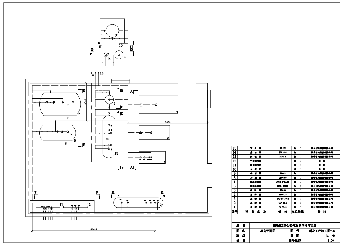 E1321-某地区200040吨白条肉冷库工程设计CAD+说明书