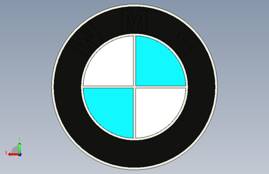 BMW车标 背面视图