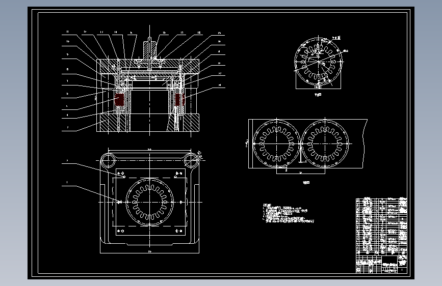 电机铁芯冲压模具全套CAD图  机械设计CAD图纸DWG图纸2D图纸