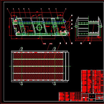 双层振动筛CAD图纸 机械设计参考资料设计素材