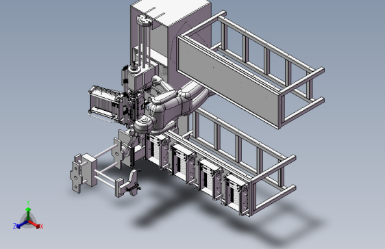 带自动进料装置的车床3D模型(1)