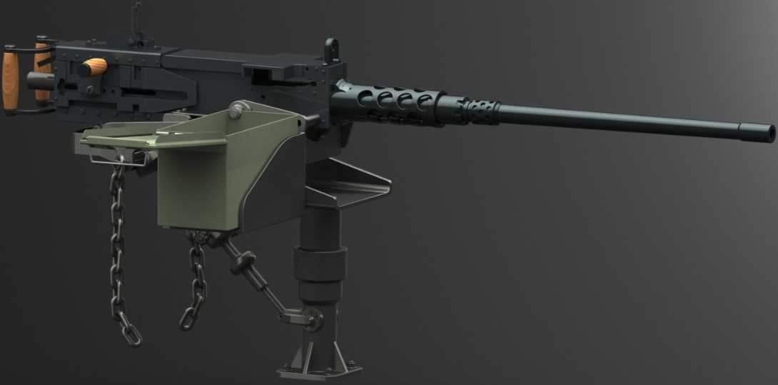 975勃朗宁M2重机枪UG设计