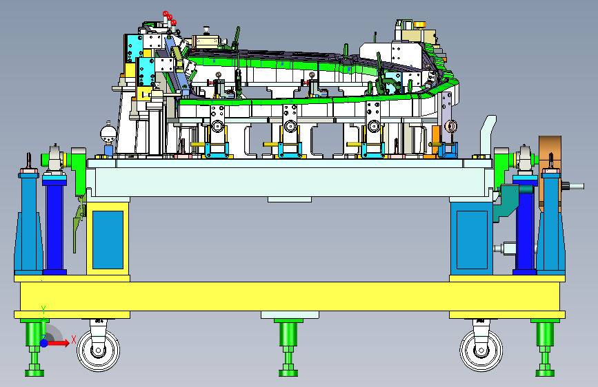 汽车左右后窗总成检具设计3D模型