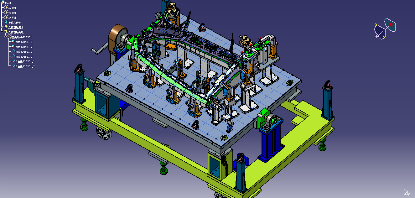 汽车左右后窗总成检具设计3D模型