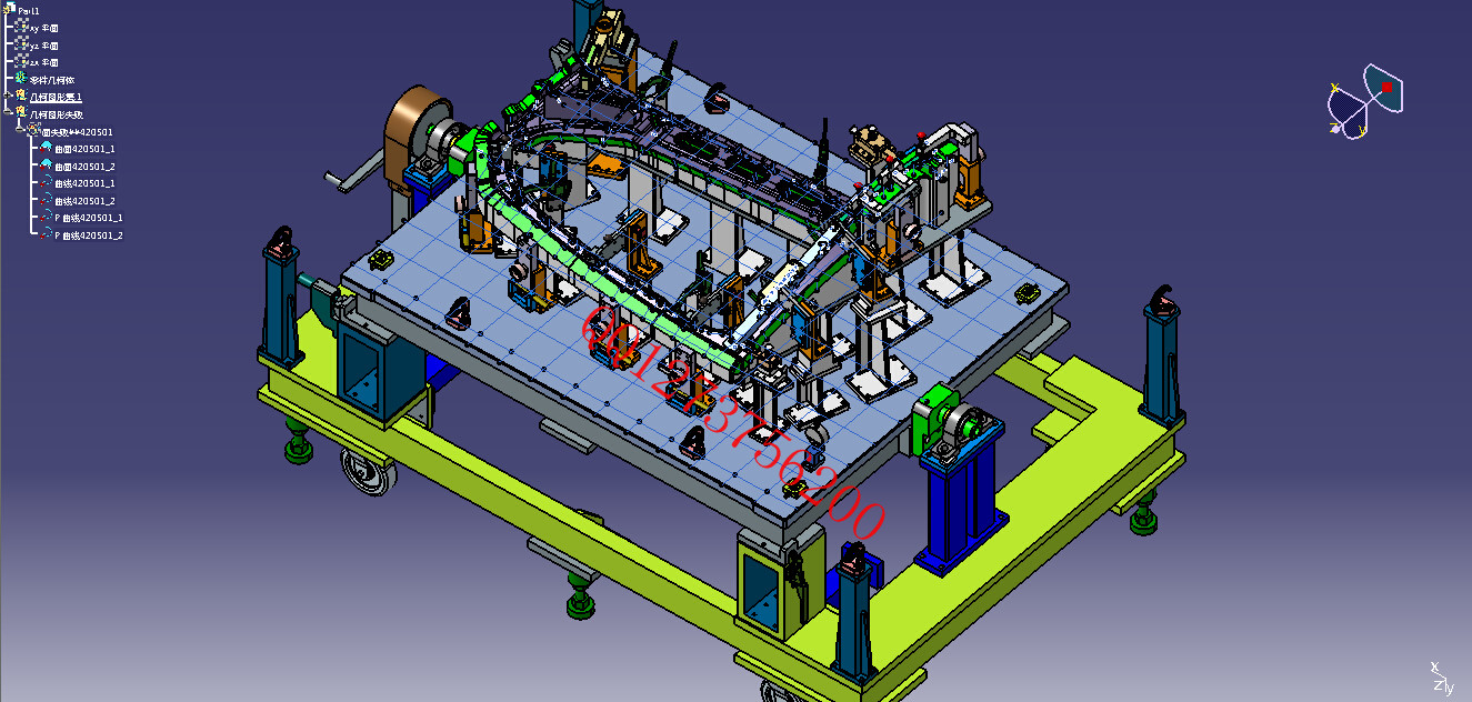 汽车左右后窗总成检具设计3D模型