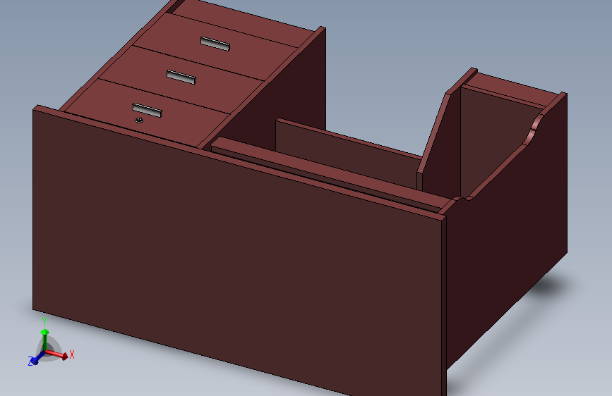 电脑桌3D模型