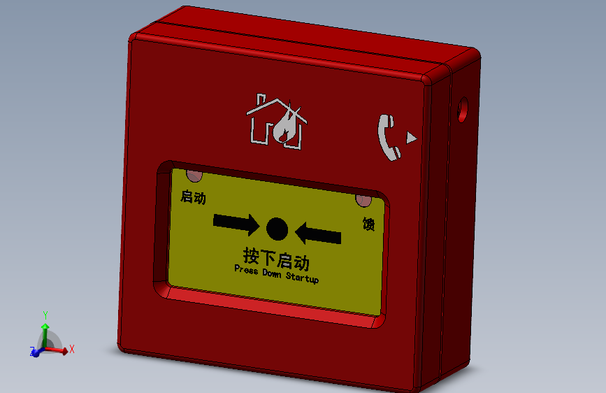 E1420-手动报警按钮（消防专用）三维SW2012带参