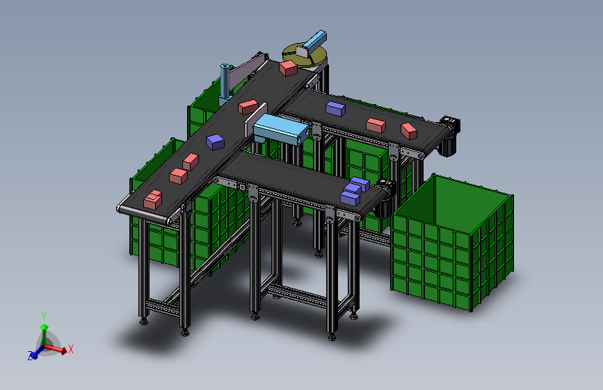 自动化输送系统3D模型_