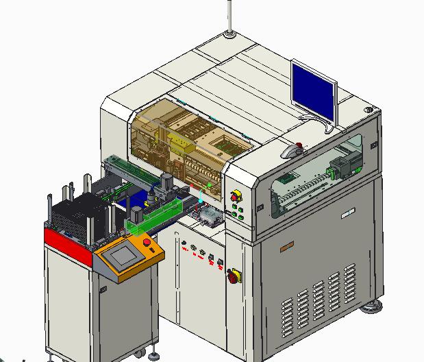 全自动机IC芯片烧录程序自动写入设备可做贴片和插件机3D模型